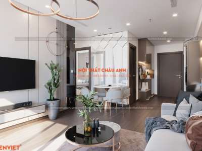 Thiết kế - Thi công chung cư 2PN - 68m2 cực xinh CC003